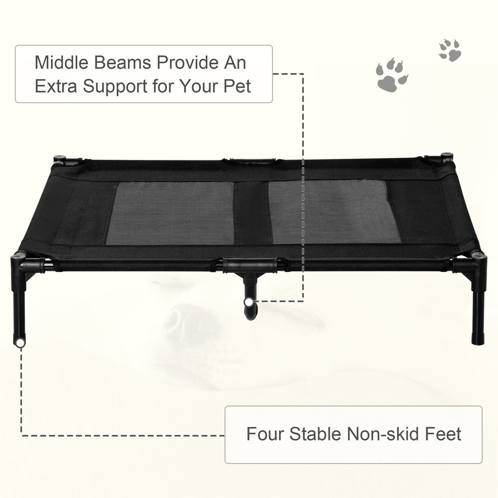 Pawhut Large Pet Cot Portable Dog Cat Sleep Bed Elevated Camping Outdoor Black