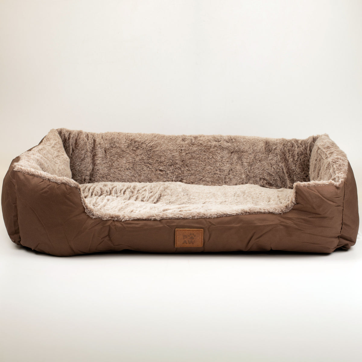Medium Plush Teddy Dog Bed 70x55x18cm – Soft Cosy Pet Bed with Padded Base & Raised Edges
