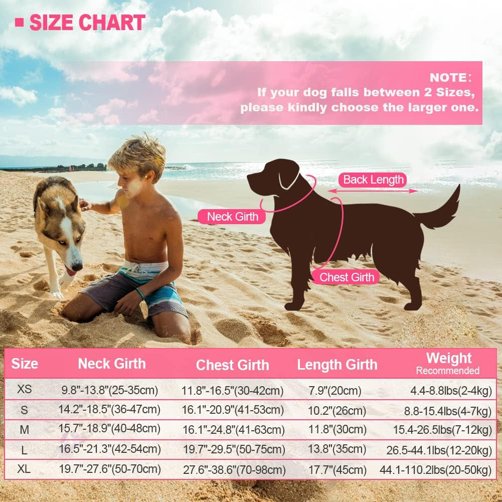 Dog Life Jacket Shark, Dog Life Vests for Small, Middle, Large Dogs with Rescue Handle Dogs Flotation Vest Safety Lifesaver for Swimming Pool Beach Boating, (S,Pink)