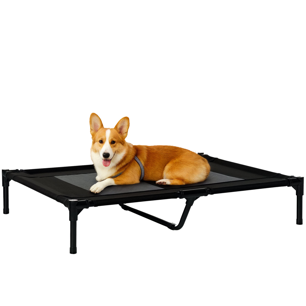 Pawhut Large Pet Cot Portable Dog Cat Sleep Bed Elevated Camping Outdoor Black