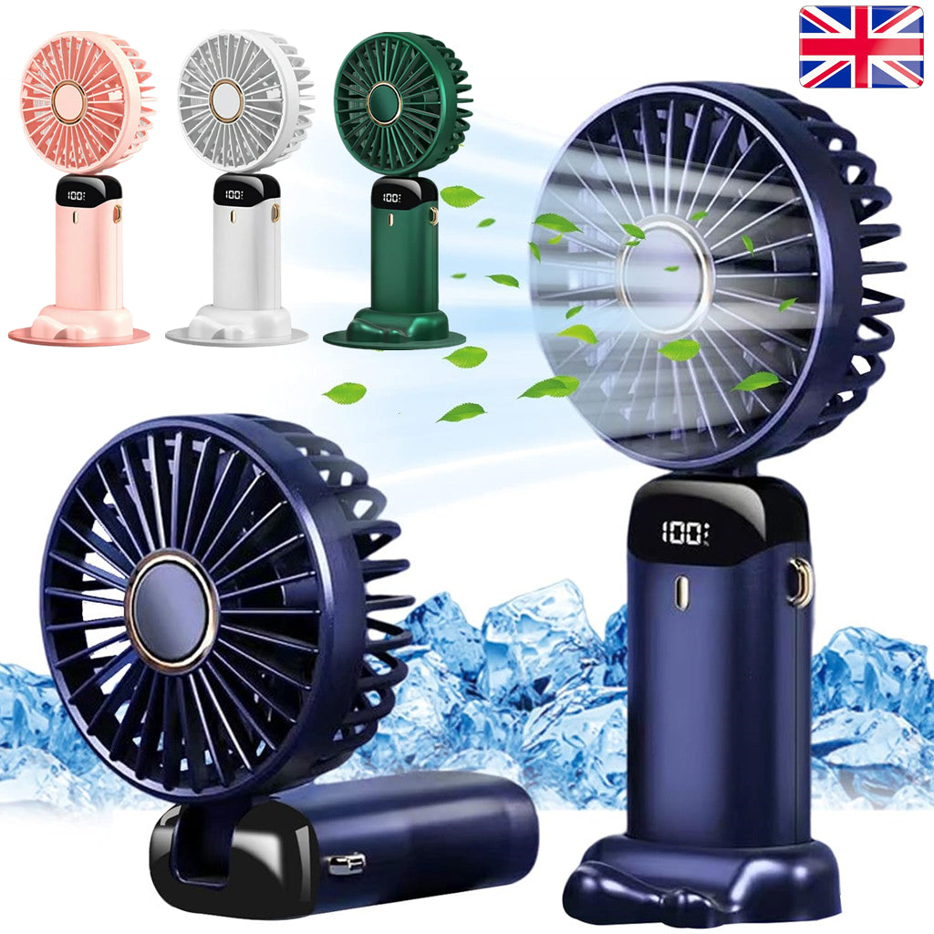 Portable Hand-Held Fan Mini Folding Desk Fan Cooler Cooling USB Rechargeable UK