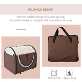 46Cm Foldable Pet Carrier Bag, Soft Side Fabric Dog Crate W/ Ground Stakes