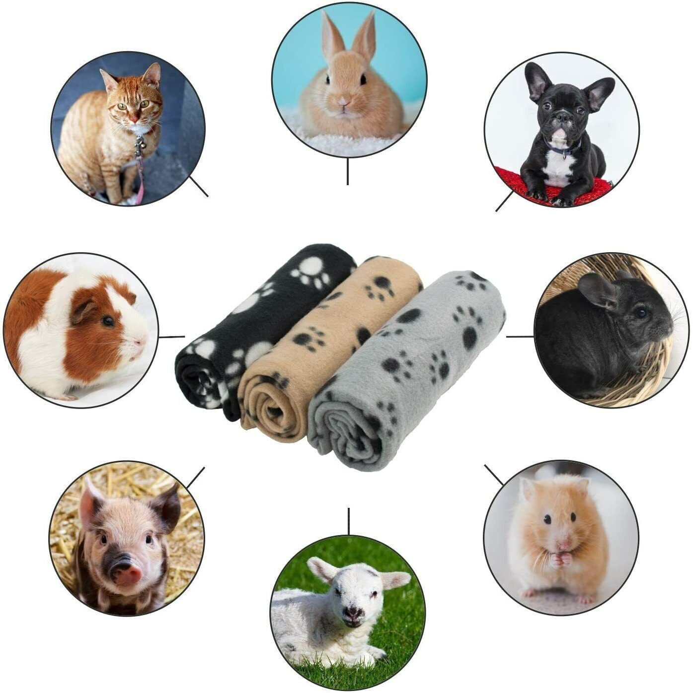 3 Large Pet Blankets Washable Soft Cat Dog Fleece Blanket Puppy Blankets UK