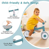 Baby Balance Bike 4 Wheels Toddler First Bike No Pedal Baby Walker Riding-Blue