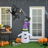 1.2M Halloween Inflatable Witch Ghost Pumpkin Lantern with LED Lights