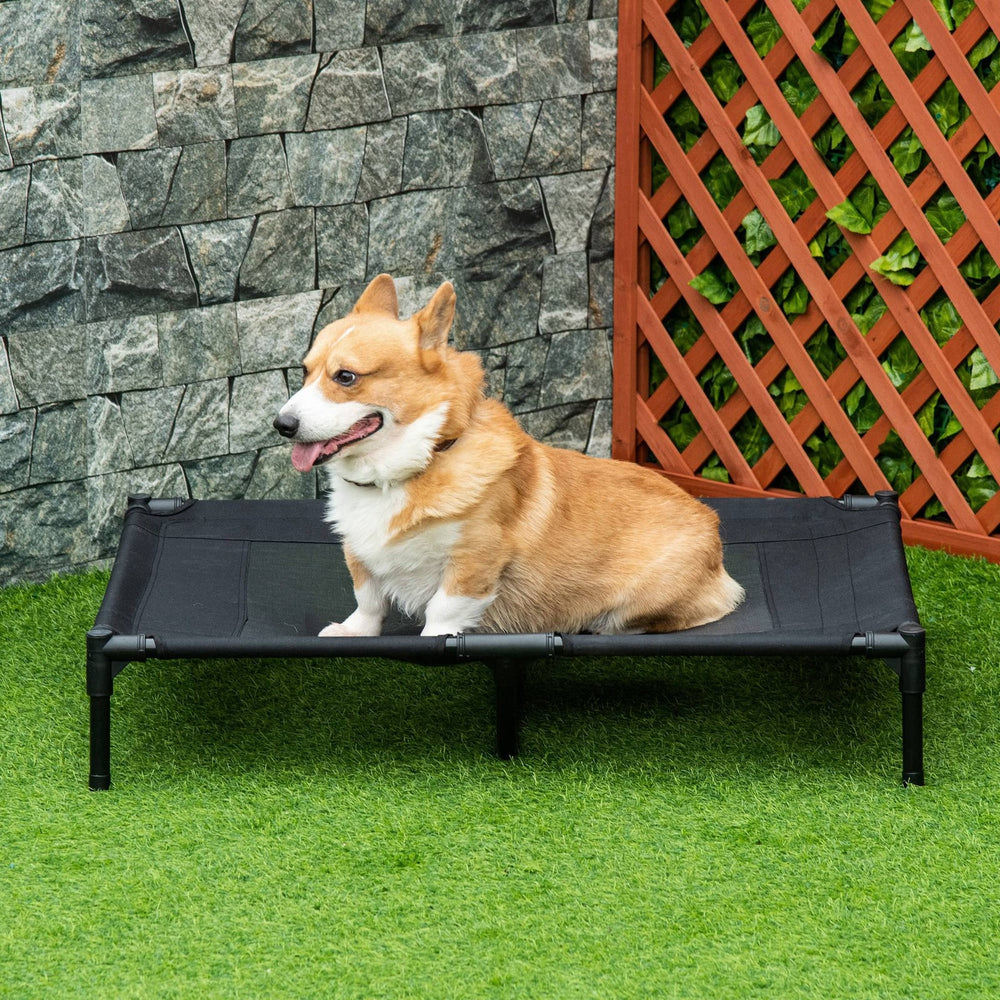 Pawhut Large Pet Cot Portable Dog Cat Sleep Bed Elevated Camping Outdoor Black