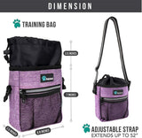 Dog Treat Pouch | Dog Training Pouch Bag with Waist Shoulder Strap, Poop Bag Dispenser | Treat Training Bag for Treats, Kibbles, Pet Toys | 3 Ways to Wear (Purple)