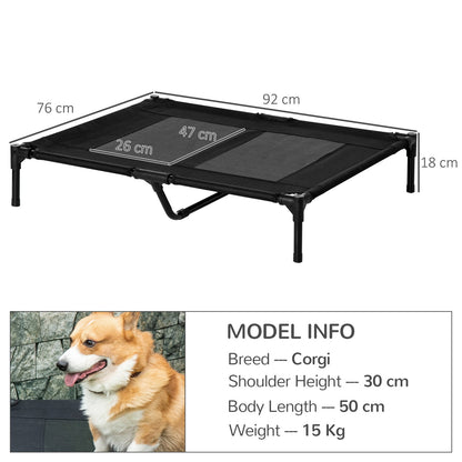 Pawhut Large Pet Cot Portable Dog Cat Sleep Bed Elevated Camping Outdoor Black