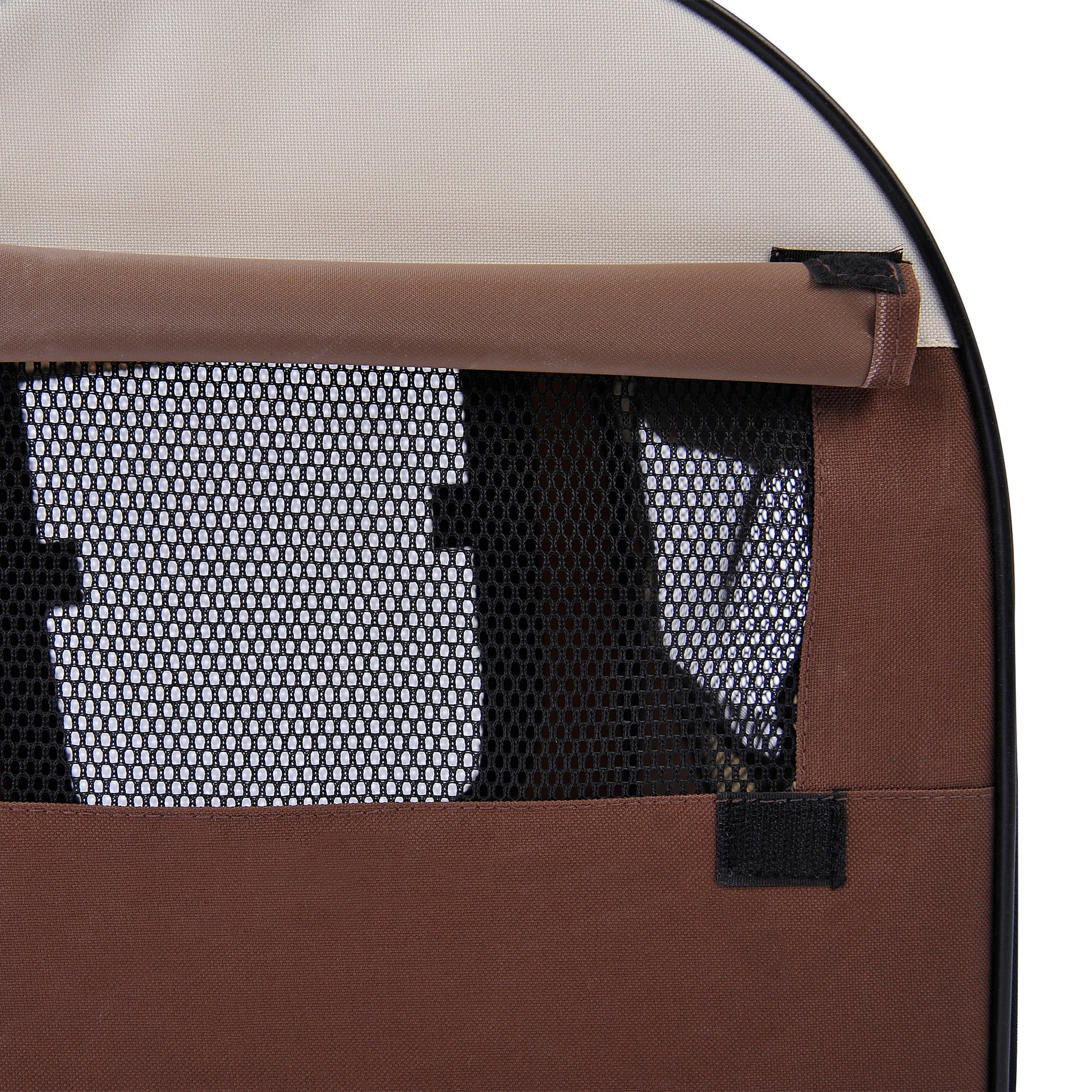46Cm Foldable Pet Carrier Bag, Soft Side Fabric Dog Crate W/ Ground Stakes