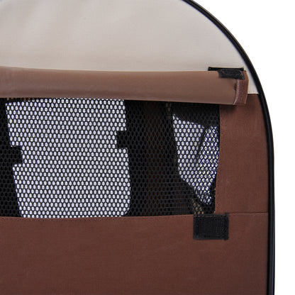 46Cm Foldable Pet Carrier Bag, Soft Side Fabric Dog Crate W/ Ground Stakes