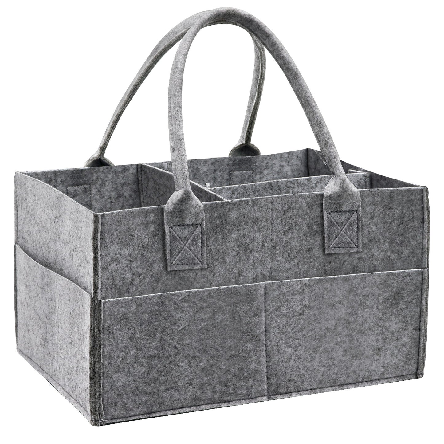 Felt Baby Diaper Organizer Caddy Changing Nappy Kids Storage Carrier Grey Bag UK