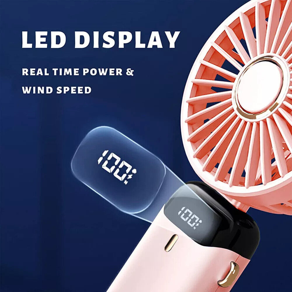 Portable Hand-Held Fan Mini Folding Desk Fan Cooler Cooling USB Rechargeable UK