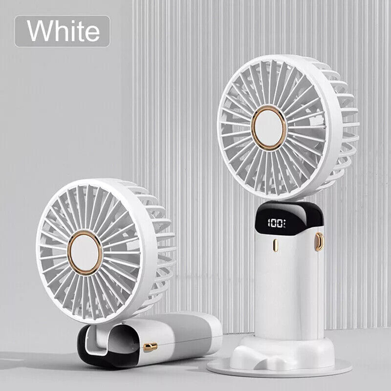 Portable Hand-Held Fan Mini Folding Desk Fan Cooler Cooling USB Rechargeable UK