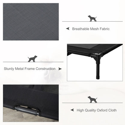 Pawhut Large Pet Cot Portable Dog Cat Sleep Bed Elevated Camping Outdoor Black