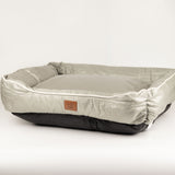 Medium Dog Bed 70x60x15cm – Padded Pet Bed with Raised Sides – Khaki Beige