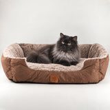 Medium Plush Teddy Dog Bed 70x55x18cm – Soft Cosy Pet Bed with Padded Base & Raised Edges