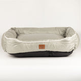 Medium Dog Bed 70x60x15cm – Padded Pet Bed with Raised Sides – Khaki Beige