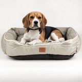 Medium Dog Bed 70x60x15cm – Padded Pet Bed with Raised Sides – Khaki Beige