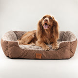 Medium Plush Teddy Dog Bed 70x55x18cm – Soft Cosy Pet Bed with Padded Base & Raised Edges