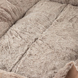 Medium Plush Teddy Dog Bed 70x55x18cm – Soft Cosy Pet Bed with Padded Base & Raised Edges