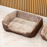 Medium Plush Teddy Dog Bed 70x55x18cm – Soft Cosy Pet Bed with Padded Base & Raised Edges