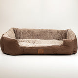 Medium Plush Teddy Dog Bed 70x55x18cm – Soft Cosy Pet Bed with Padded Base & Raised Edges