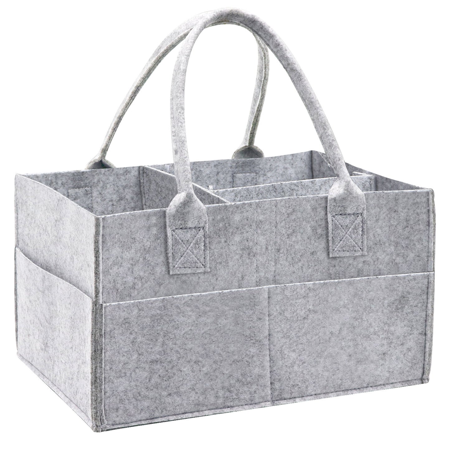 Felt Baby Diaper Organizer Caddy Changing Nappy Kids Storage Carrier Grey Bag UK