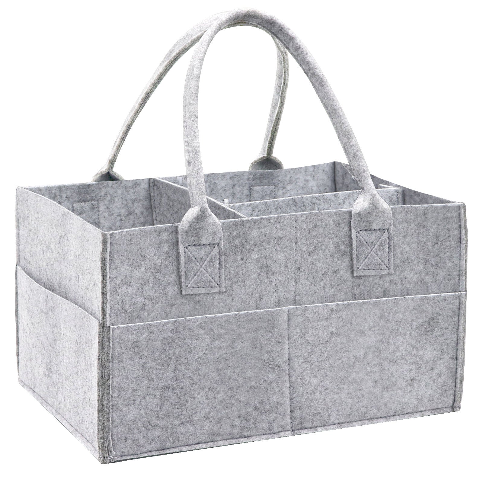 Felt Baby Diaper Organizer Caddy Changing Nappy Kids Storage Carrier Grey Bag UK