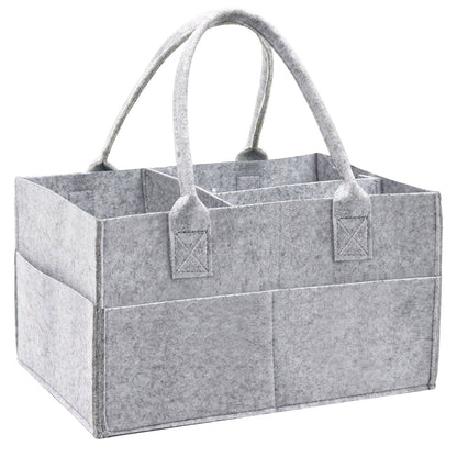 Felt Baby Diaper Organizer Caddy Changing Nappy Kids Storage Carrier Grey Bag UK
