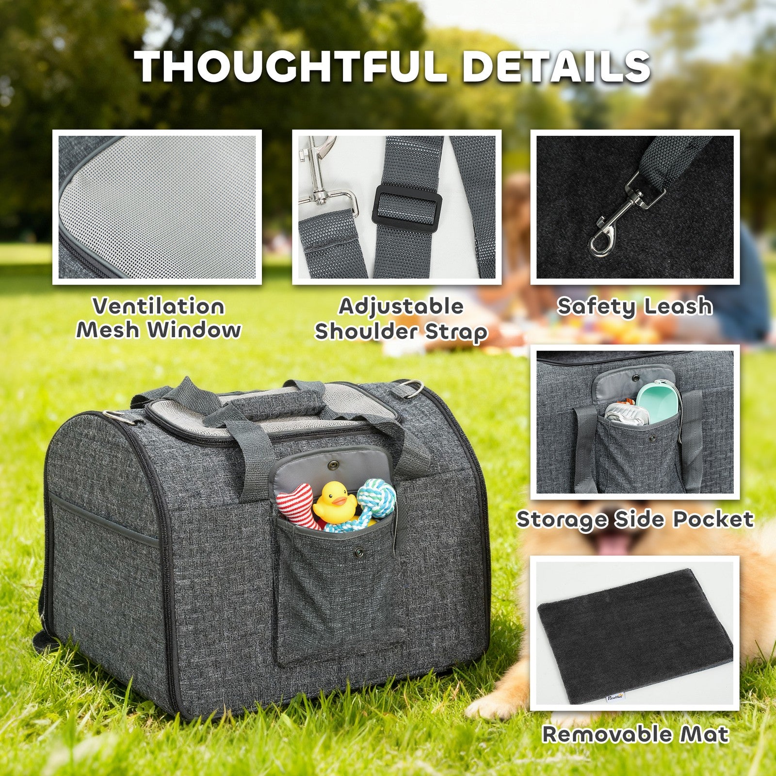 Foldable Cat Carrier Bag, Portable Pet Carrier for Small Pet up to 10Kg
