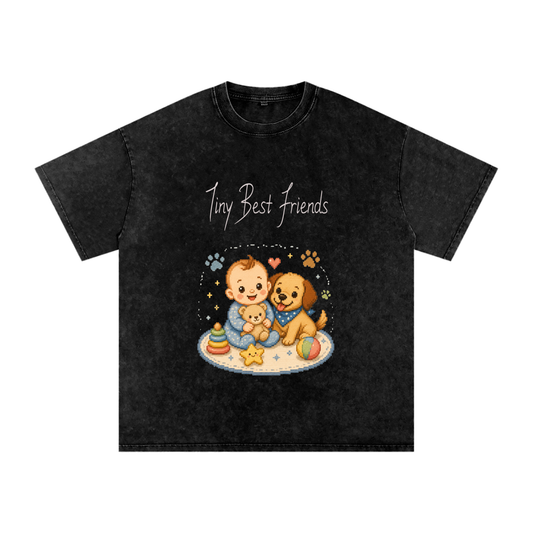 Snow Washed Oversized Cotton T-Shirt