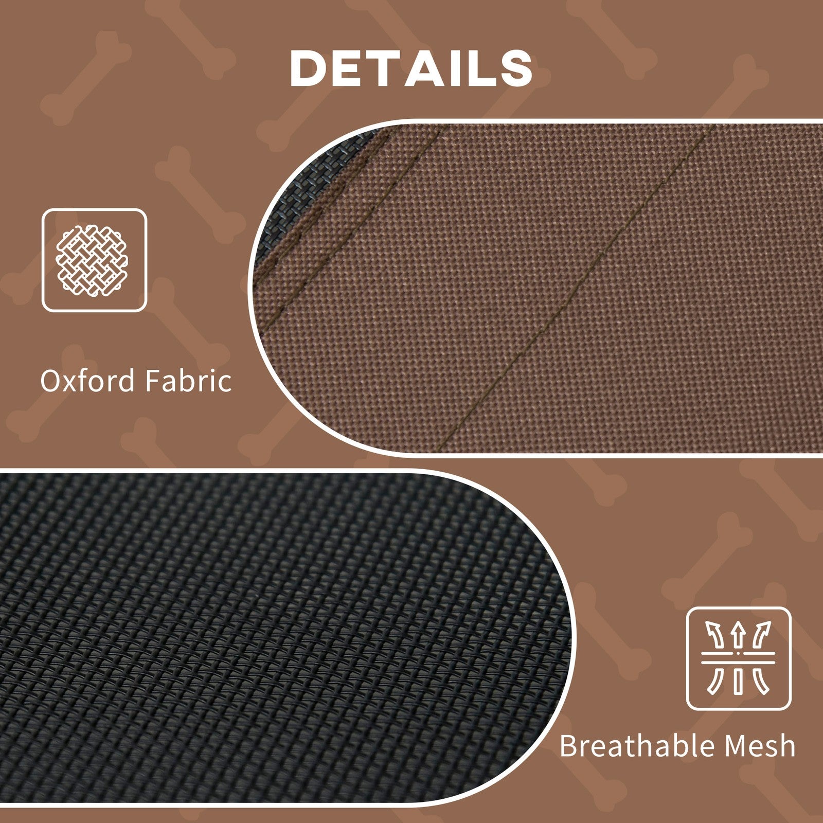 Pawhut 122Cm Elevated Dog Bed Cooling Raised Pet Cot UV Protection Canopy Brown