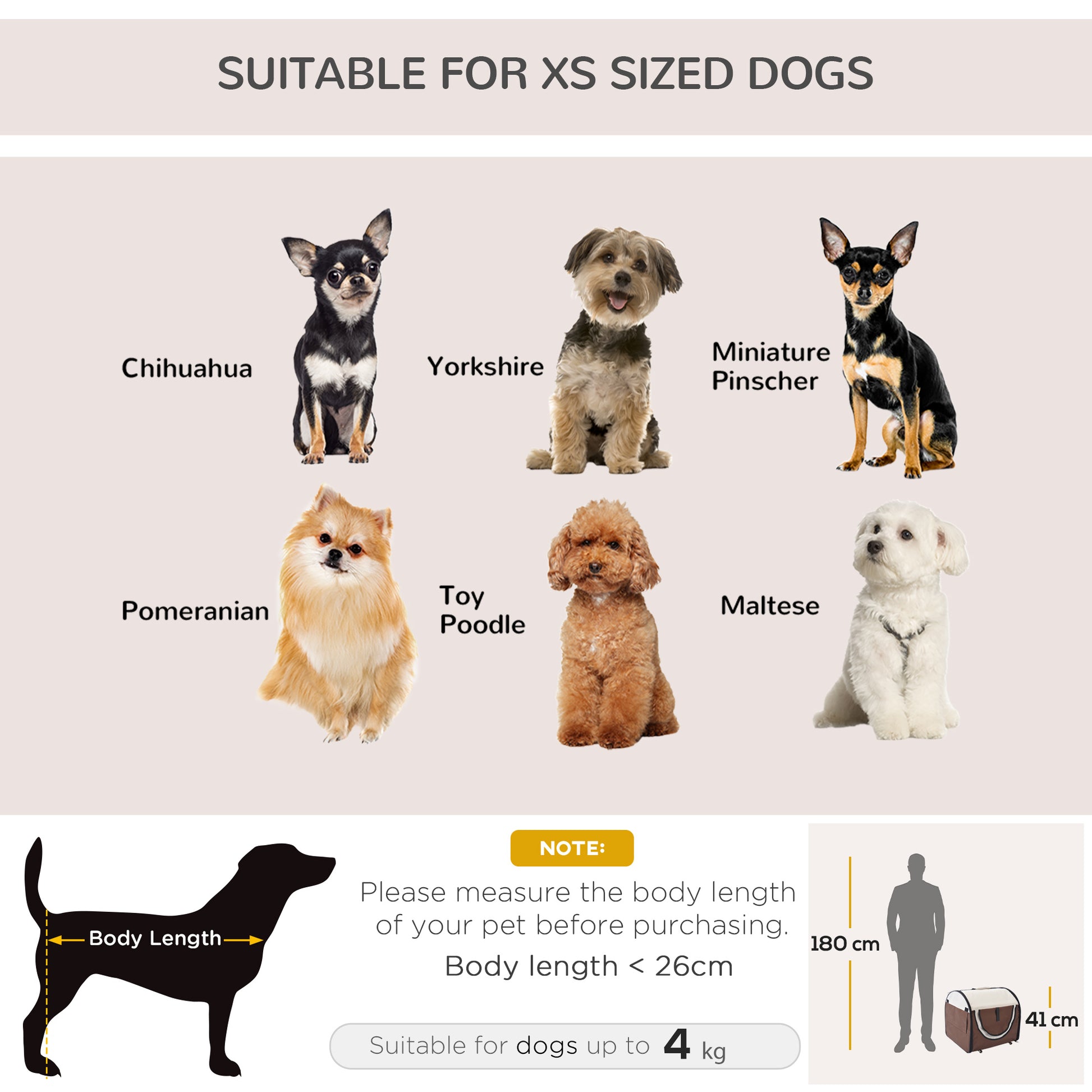 46Cm Foldable Pet Carrier Bag, Soft Side Fabric Dog Crate W/ Ground Stakes
