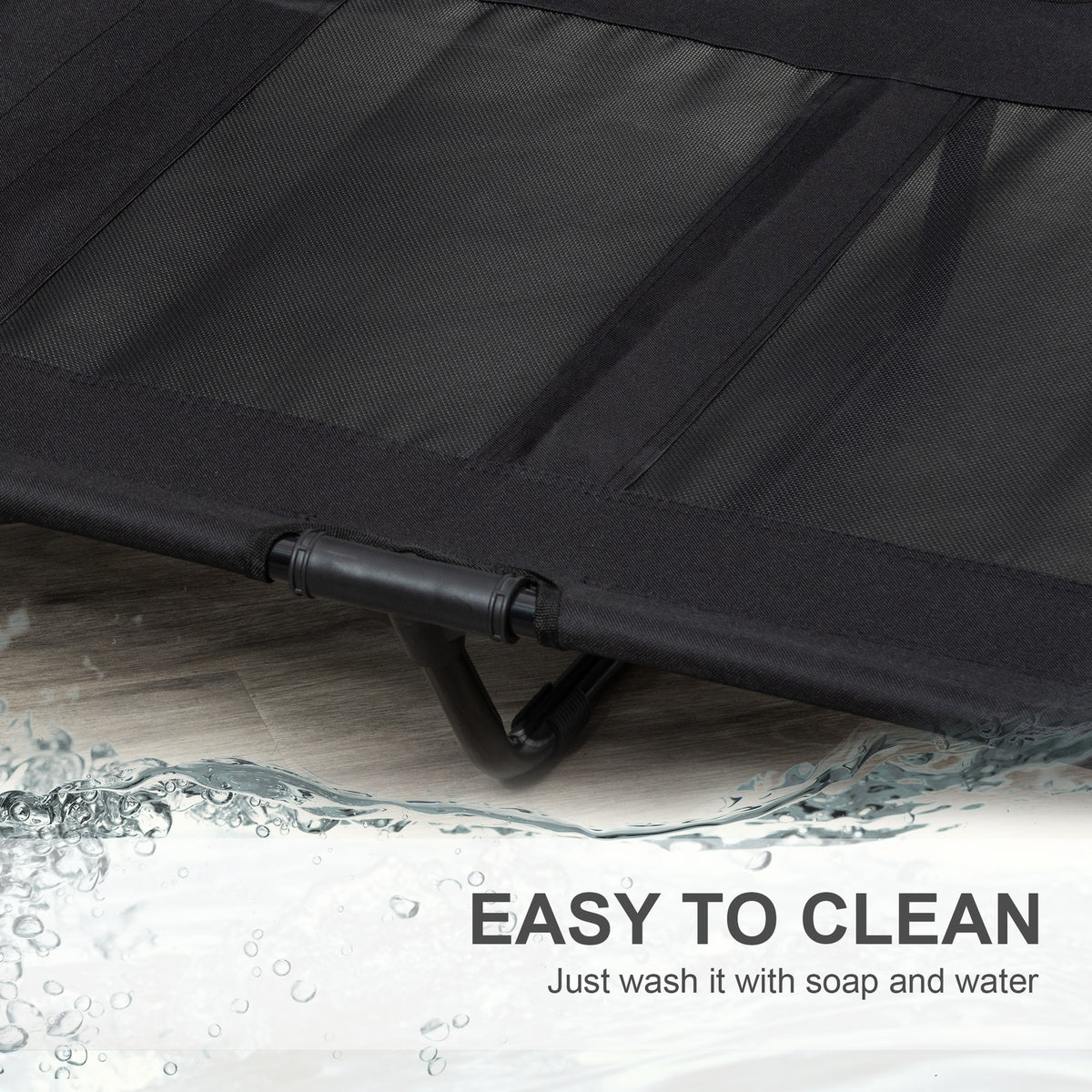 Pawhut Large Pet Cot Portable Dog Cat Sleep Bed Elevated Camping Outdoor Black