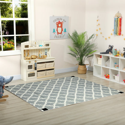 Foldable Baby Play Mat, Baby Playpen, Traffic & Grey Diamond Theme