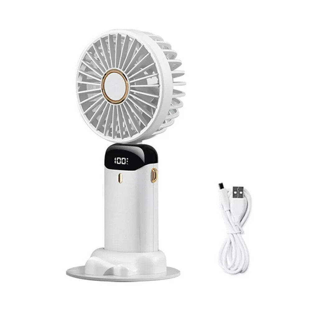 Portable Hand-Held Fan Mini Folding Desk Fan Cooler Cooling USB Rechargeable UK