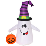 1.2M Halloween Inflatable Witch Ghost Pumpkin Lantern with LED Lights