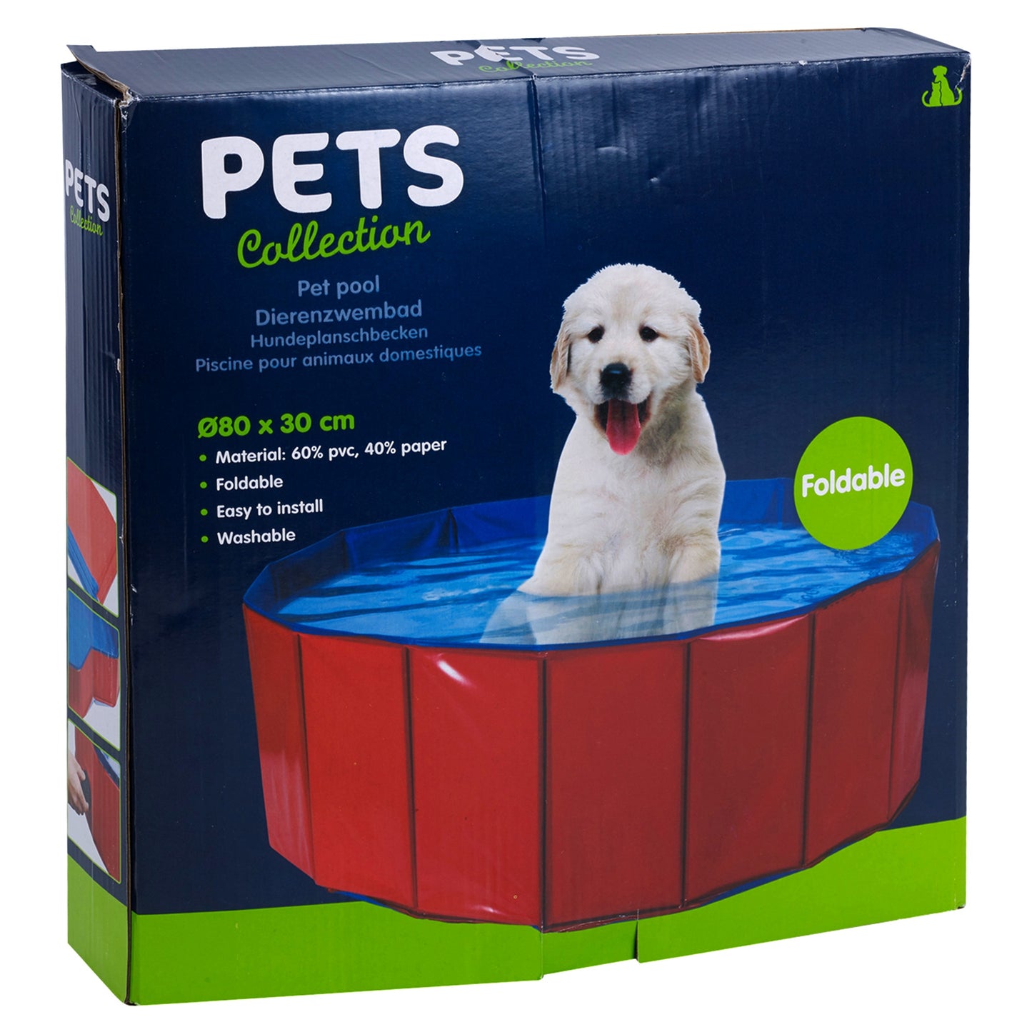 Foldable Pet Bath Pool for Dogs & Cats | Waterproof PVC Dog Washing Tub with Drain Plug (Portable Puppy Bathing & Play Pen)